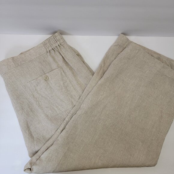 Mojito Mens Natural Ivory 100% Linen Button Drawstring Beach Pants 2XL (44/46) - Picture 2 of 10